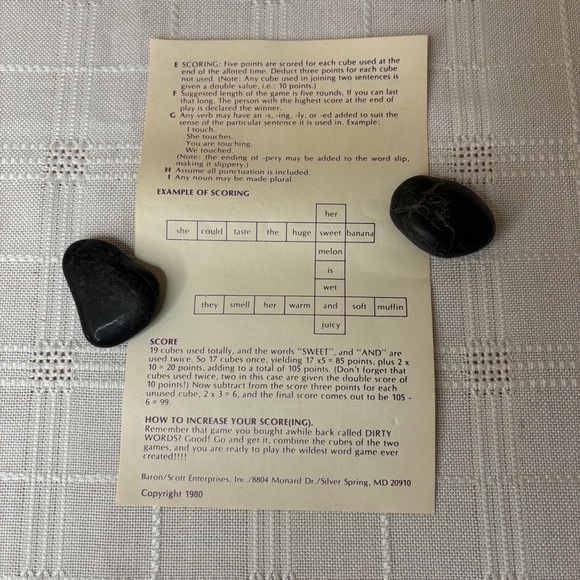 Vintage 1980s Adult Dice Word Game Juicy Dirty Words - Picture 4 of 4